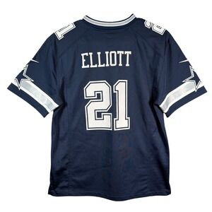 Dallas Cowboys Ezekiel Elliot Nike Jersey Youth Large Blue #21 On Field EUC
